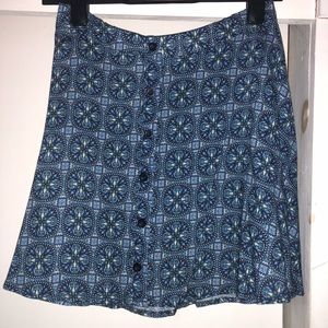 Nordstrom Skater skirt with blue pattern